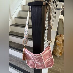 Pink and White Styline Crossbody Bag with Stylish Design NWT
